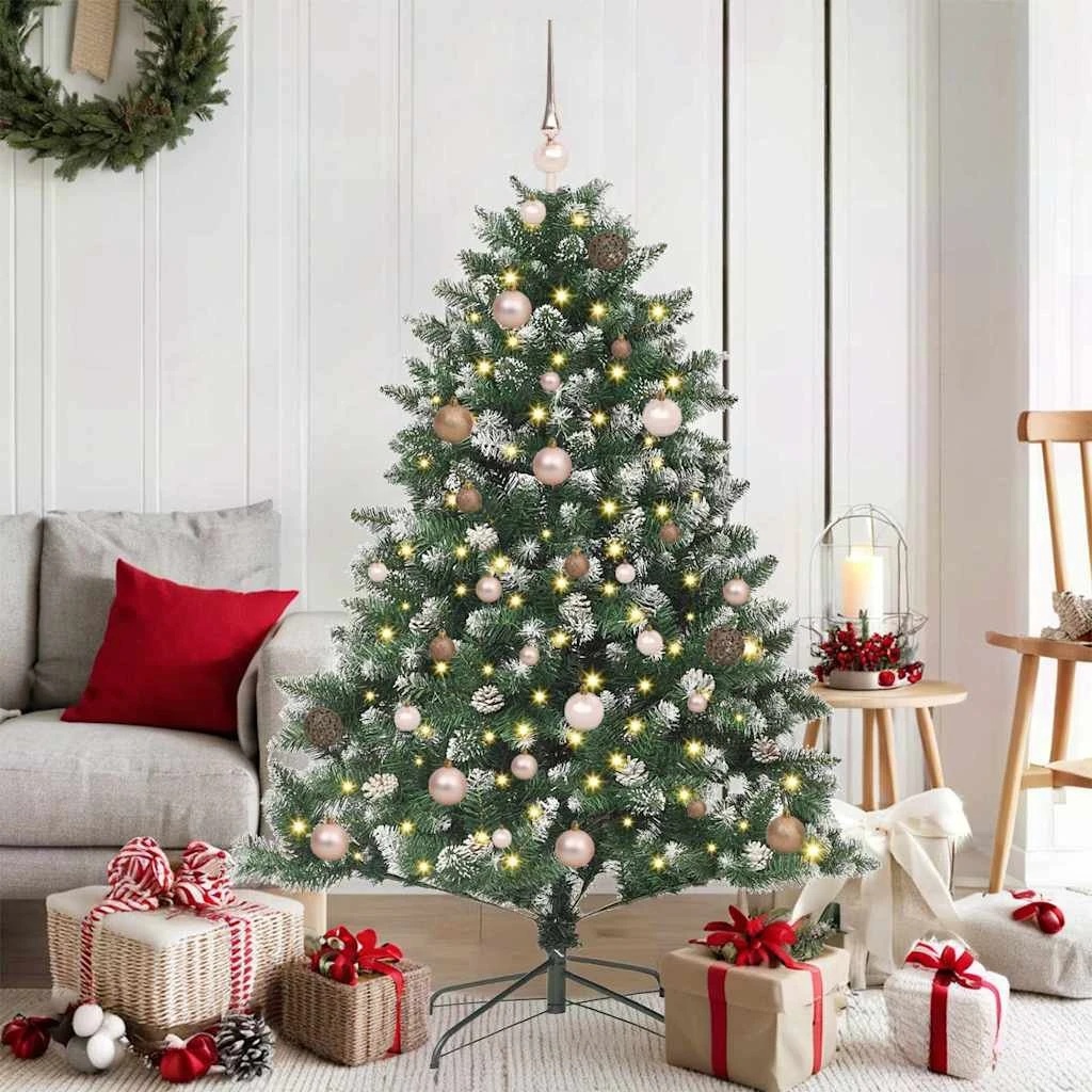 vidaXL Kunstigt juletræ 150 cm Grøn med LED
