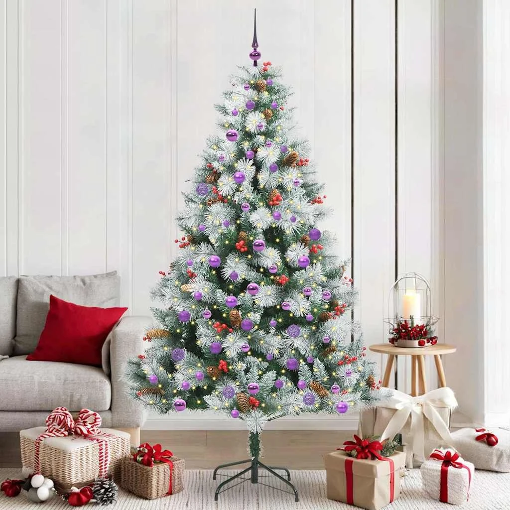 vidaXL Kunstigt Juletræ Grøn/Hvid 210 cm