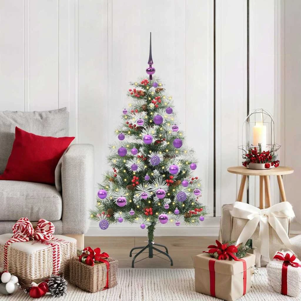vidaXL Kunstigt Juletræ Grøn/Hvid 120 cm med LED