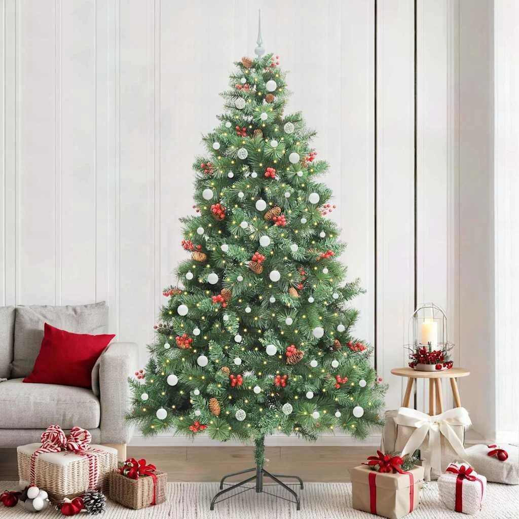 Kunstigt juletræ med 300 LED - 240 cm, grøn