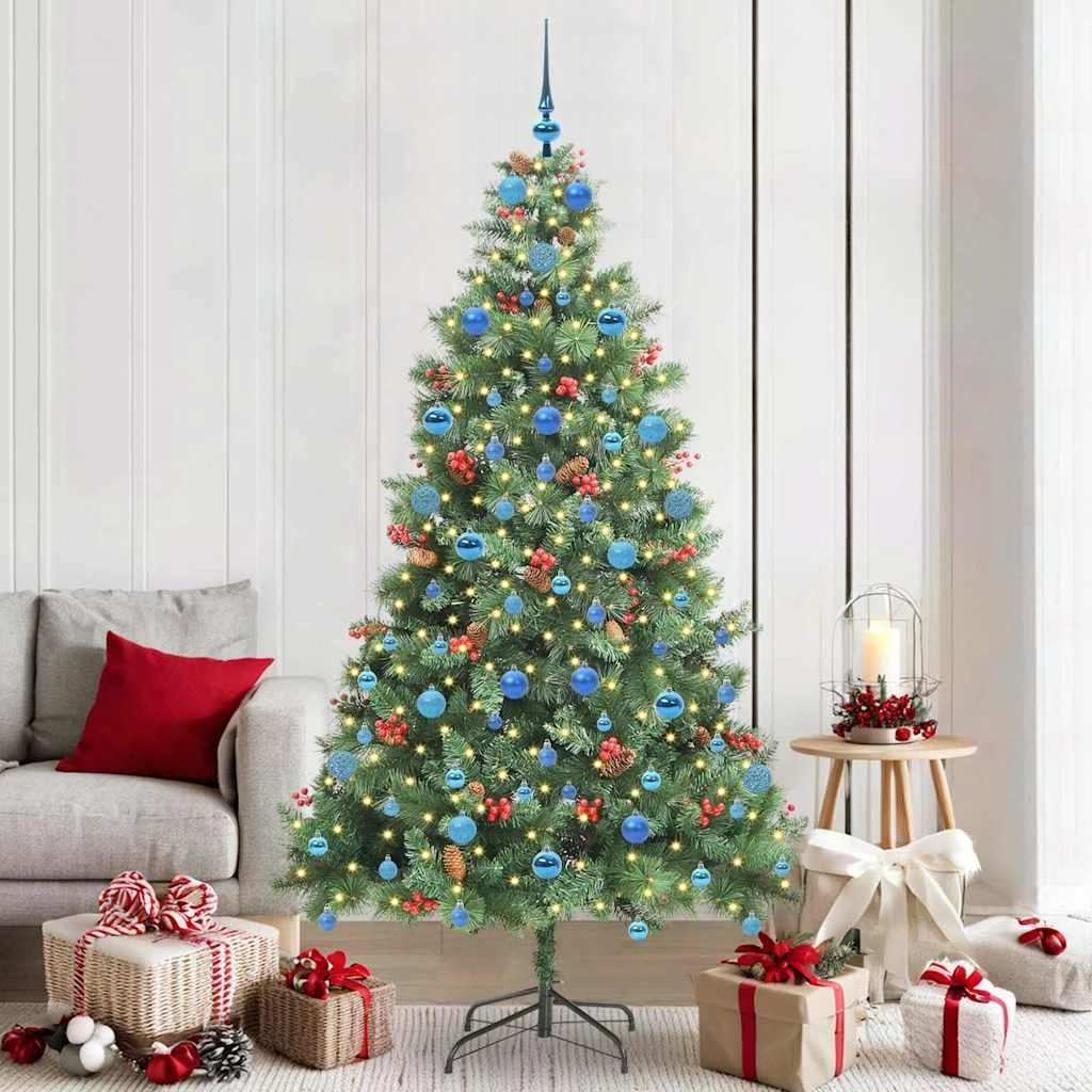 vidaXL Kunstigt juletræ 210 cm med 300 LED - Grøn