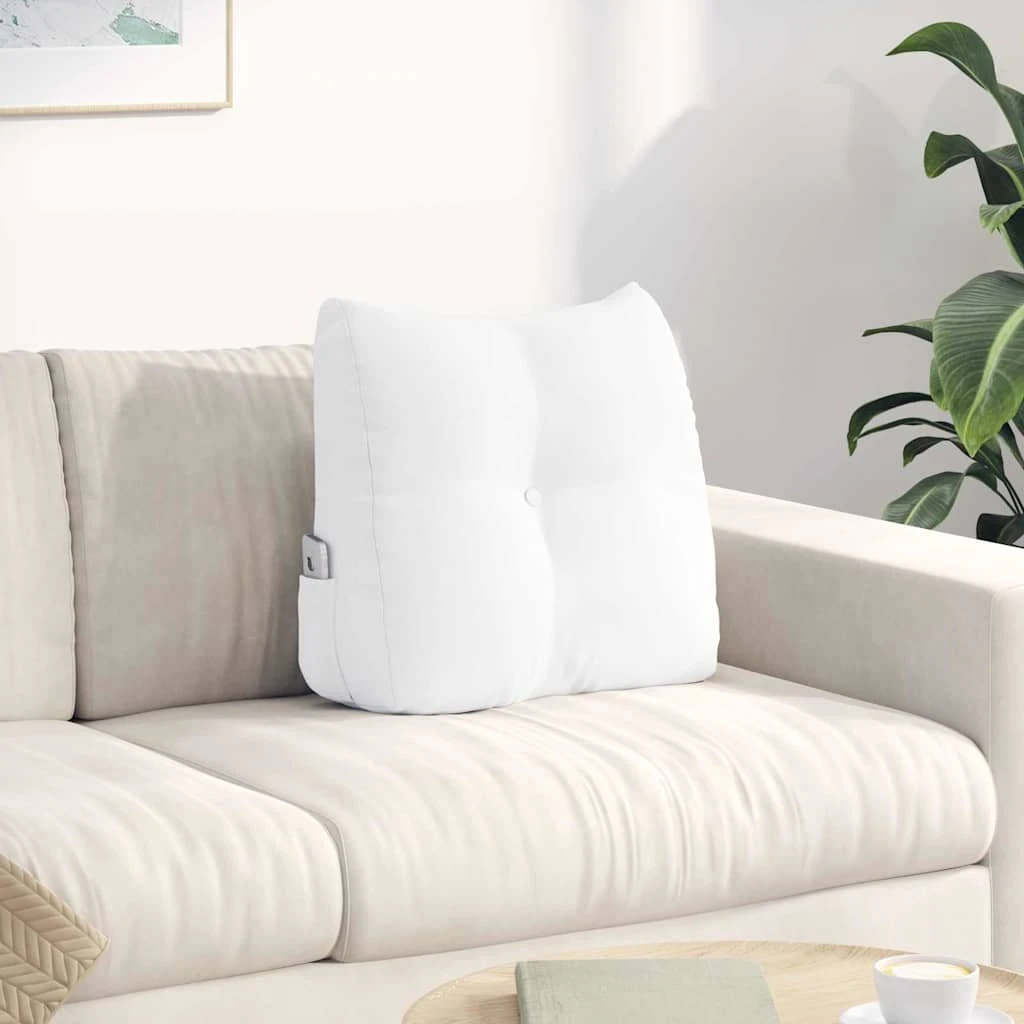 vidaXL Rygpude Hvid 45 x 50 x 24 cm i blødt stof