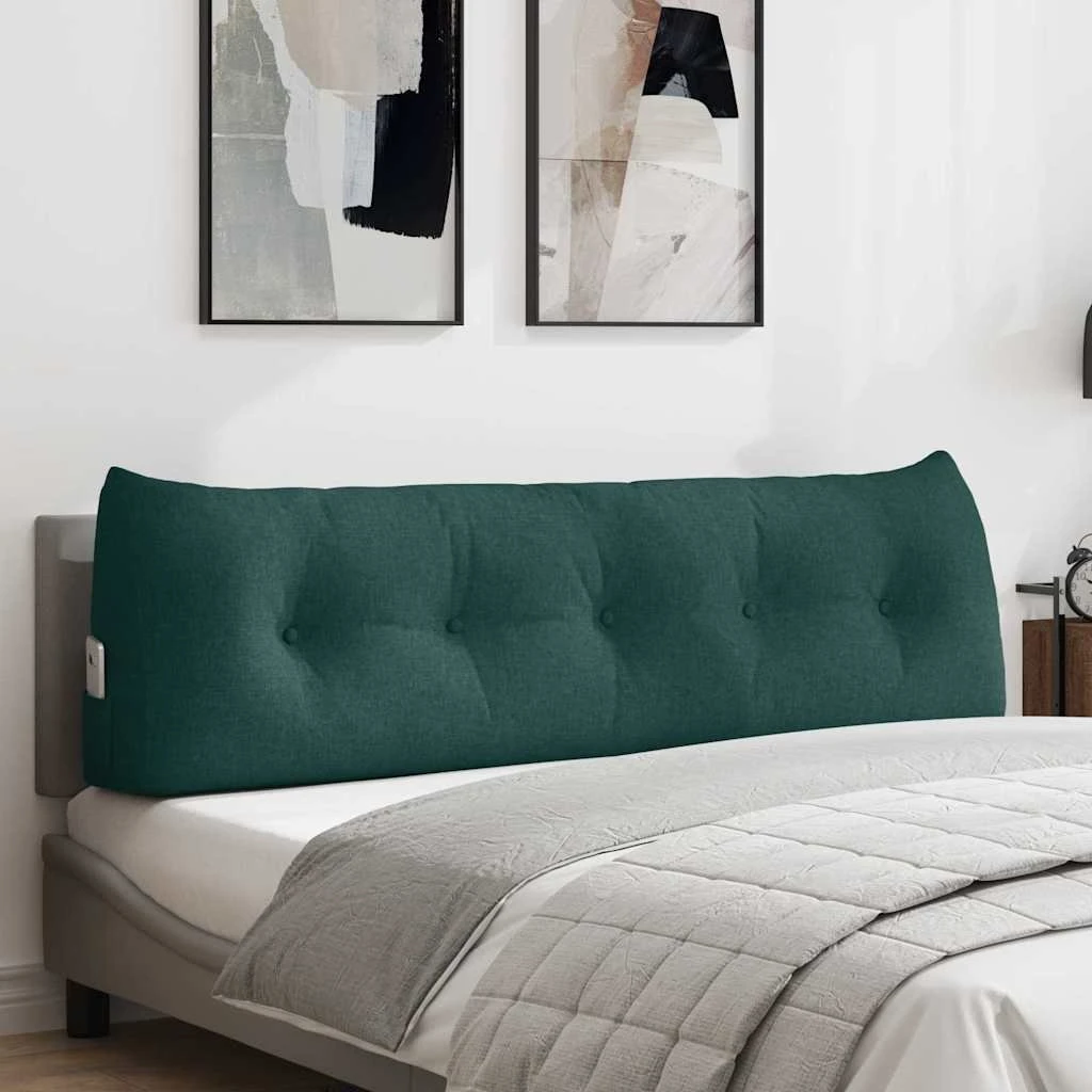 vidaXL Rygpude Mørkegrøn 160 x 50 x 24 cm i Stof