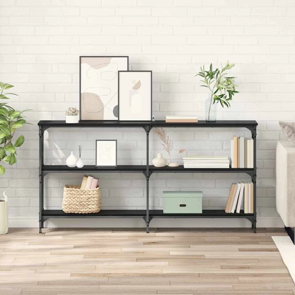 vidaXL Konsolbord Sort Eg 150 x 29 x 75 cm - Træ og Metal