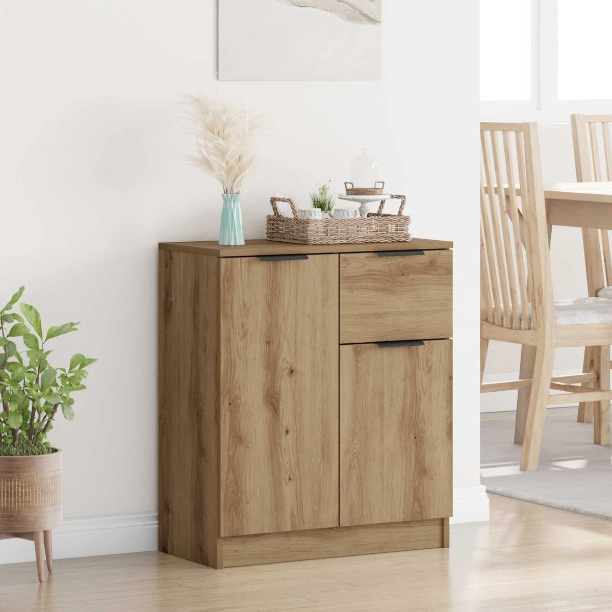 vidaXL Sideboard Artisan Egetræ 60 x 30 x 70 cm