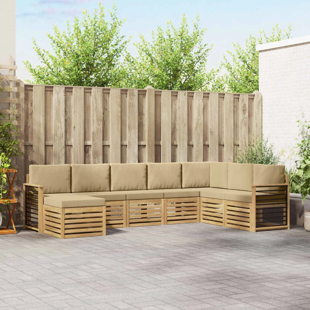 vidaXL Udendørs sofagruppe 8 stk. - Hvid og Beige