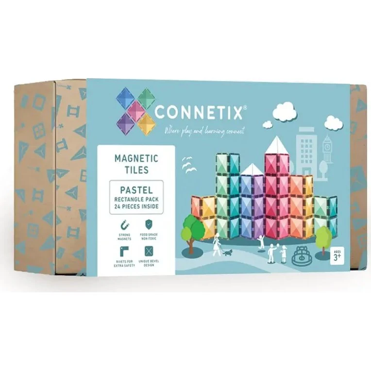 Connetix Rectangle Pack – magnetsæt 24 dele (pastel)