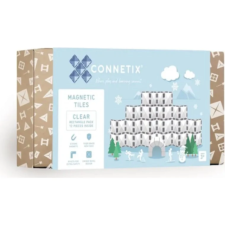 Connetix Rectangle Pack – 12 dele (Clear)