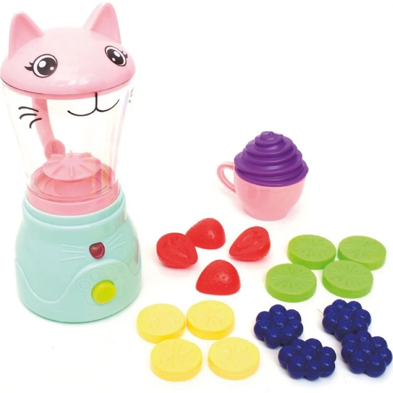 Zoo Troop Katte-smoothieblender – Batteridrevet legetøjsblender