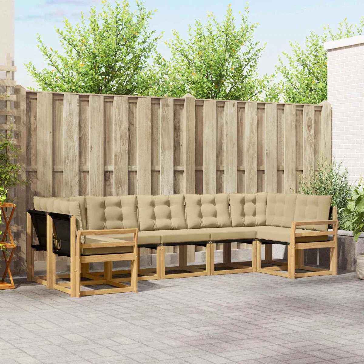 vidaXL Udendørs sofagruppe 7 stk. - Hvid og Beige