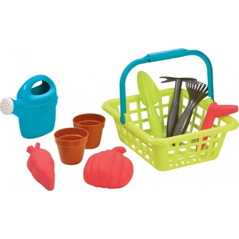 Ecoiffier Havesæt til Børn – Kurv med Haveredskaber