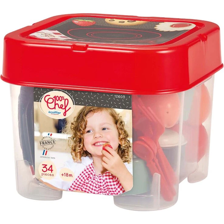 Ecoiffier 100% Chef Spisesæt med 34 dele