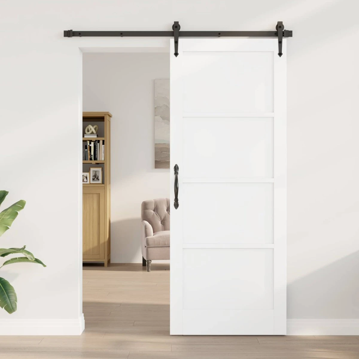 vidaXL Indvendig Skydedør 83 x 211 cm Hvid Krydsfinér