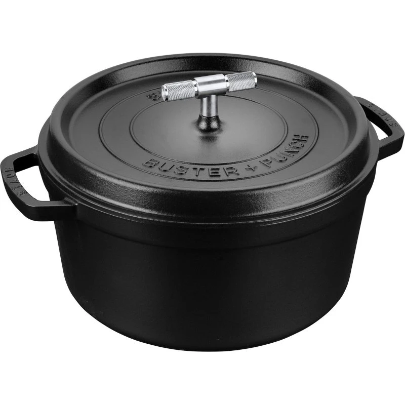 Staub x Buster+Punch kokotte 28 cm, sort (6,75 L)