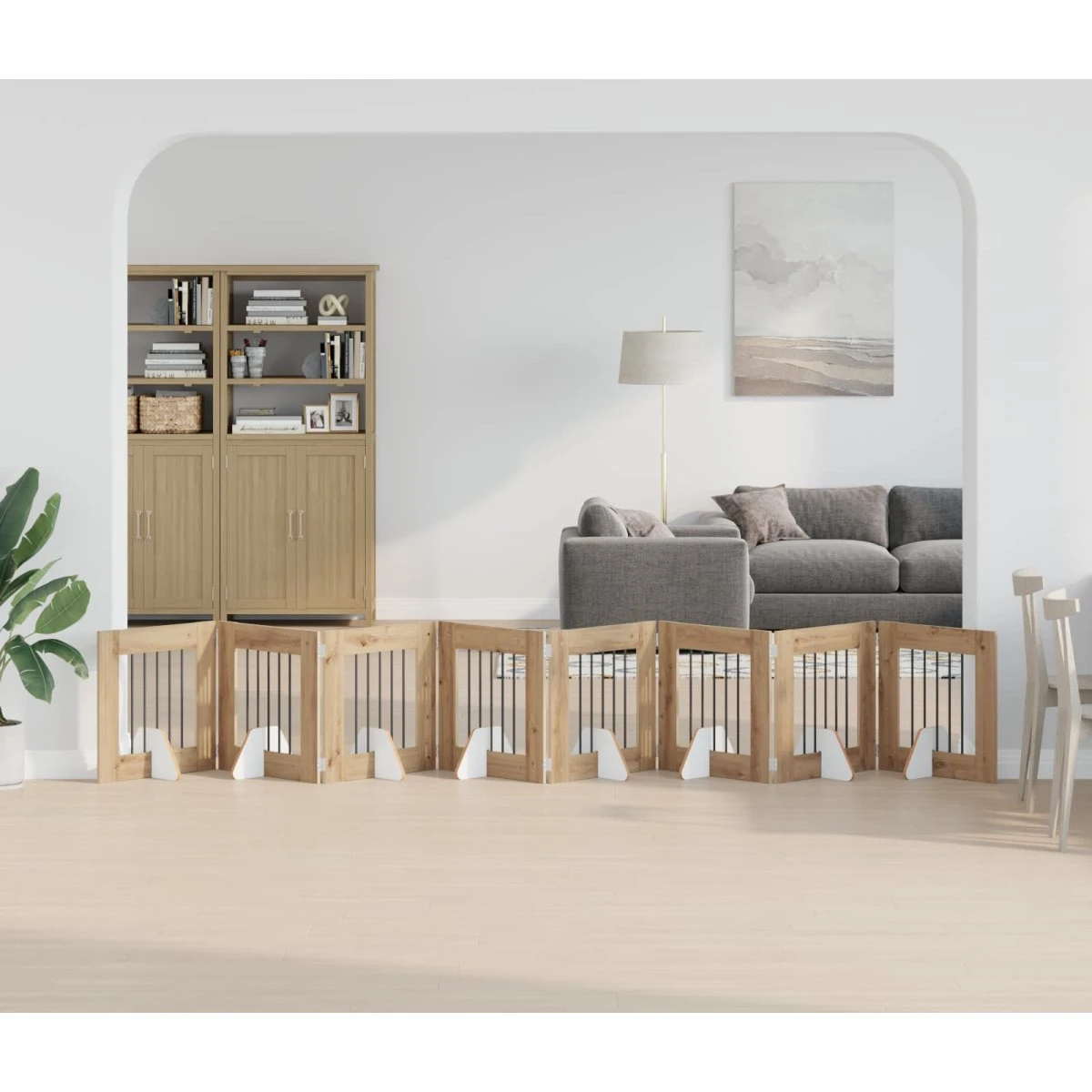 vidaXL Sammenklappeligt hundegitter 8 stk. Artisan-eg