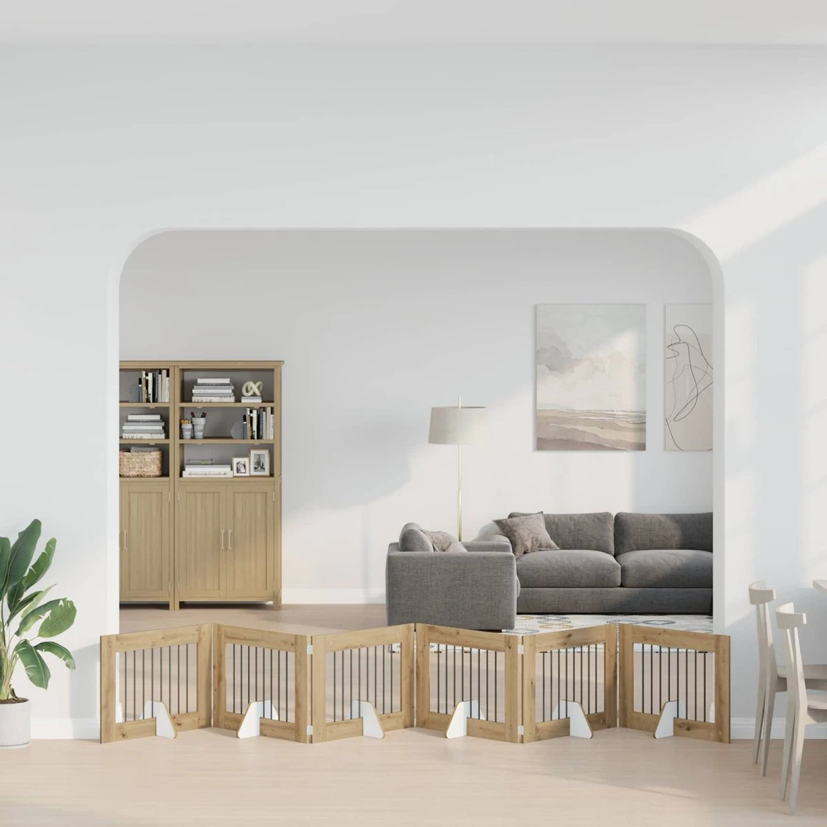 vidaXL Sammenklappeligt hundegitter 6 stk. Artisan-eg