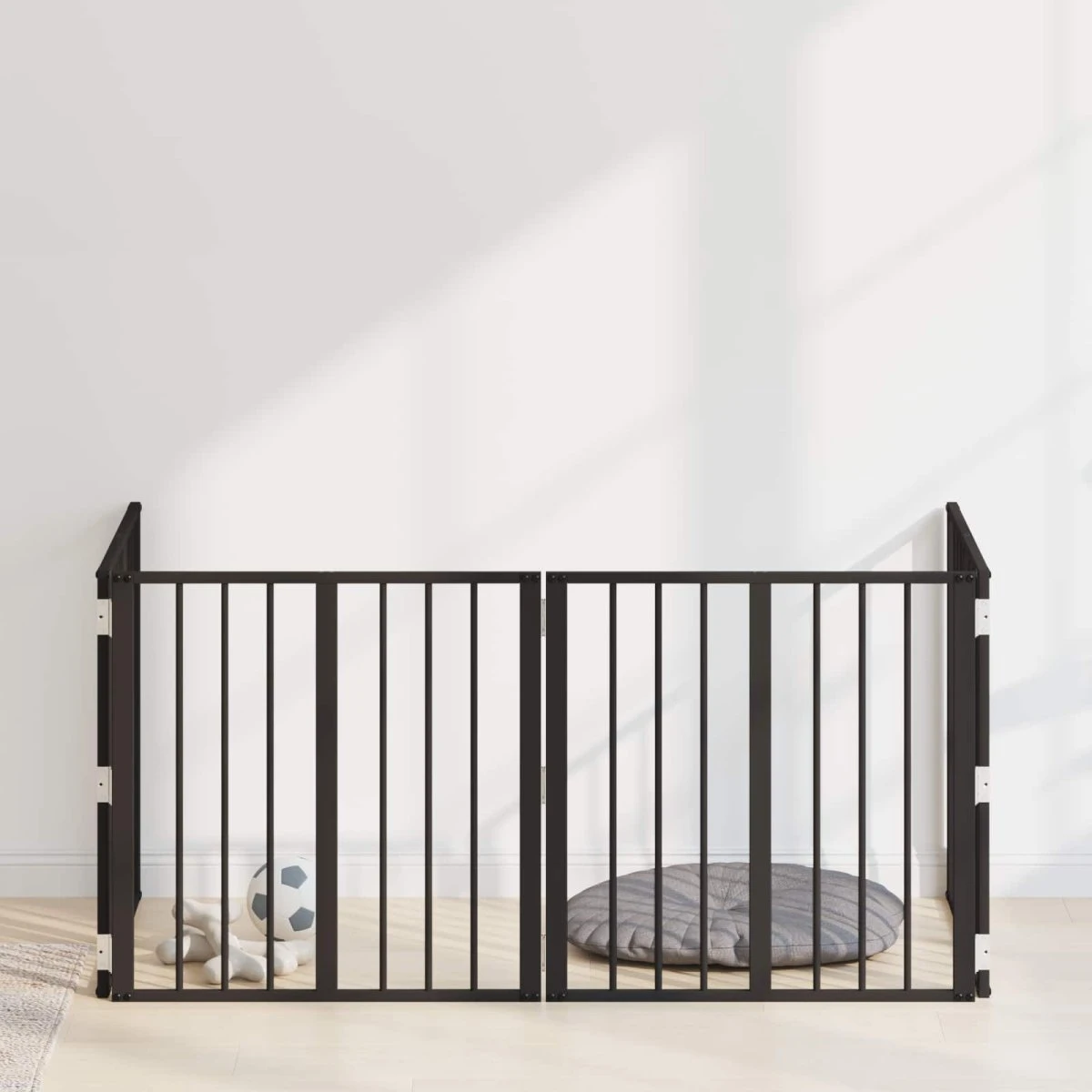 vidaXL Hundedør 4 stk. Sort 60 x 60 cm Galvaniseret stål