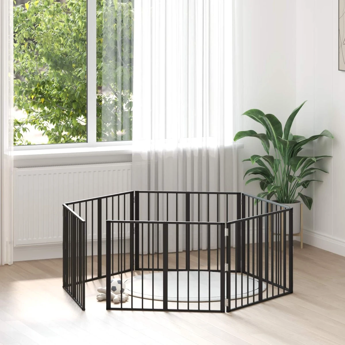 vidaXL Hundedør 6 stk. Sort 80 x 60 cm Galvaniseret stål