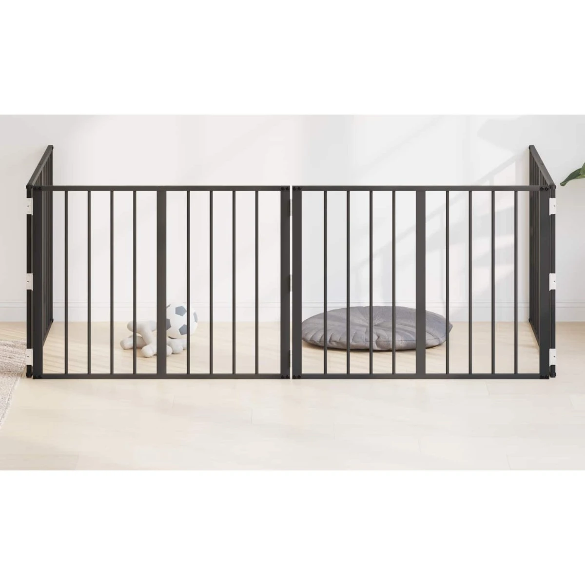 vidaXL Hundedør 4 stk. Sort 80 x 60 cm Galvaniseret stål