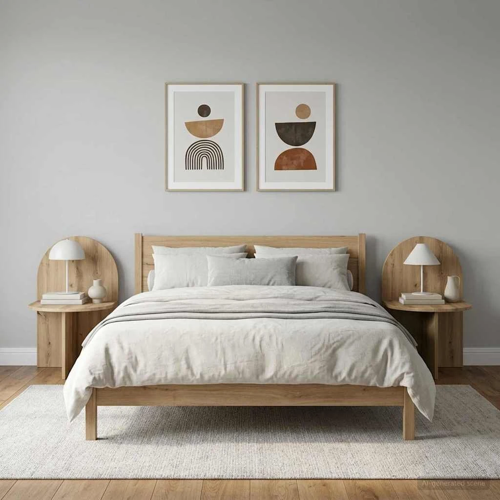 vidaXL Sengebord 2 stk. Artisan-eg, 48 x 49 x 65 cm