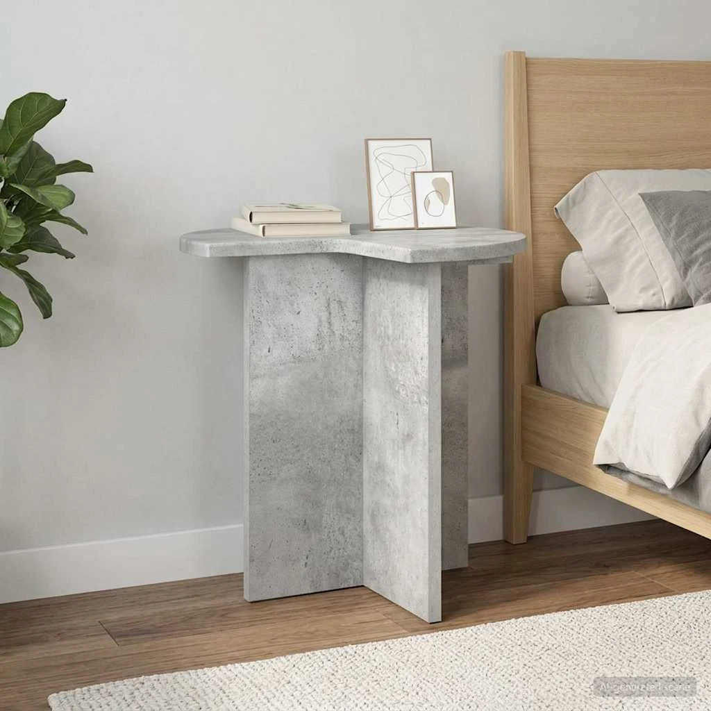 vidaXL Sidebord Betongrå Ø 39 x 38 cm i Konstrueret Træ