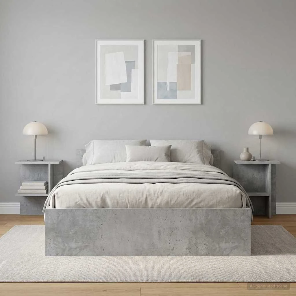 vidaXL Sofabord 2 stk. Betongrå 40x30x49 cm i Konstrueret Træ