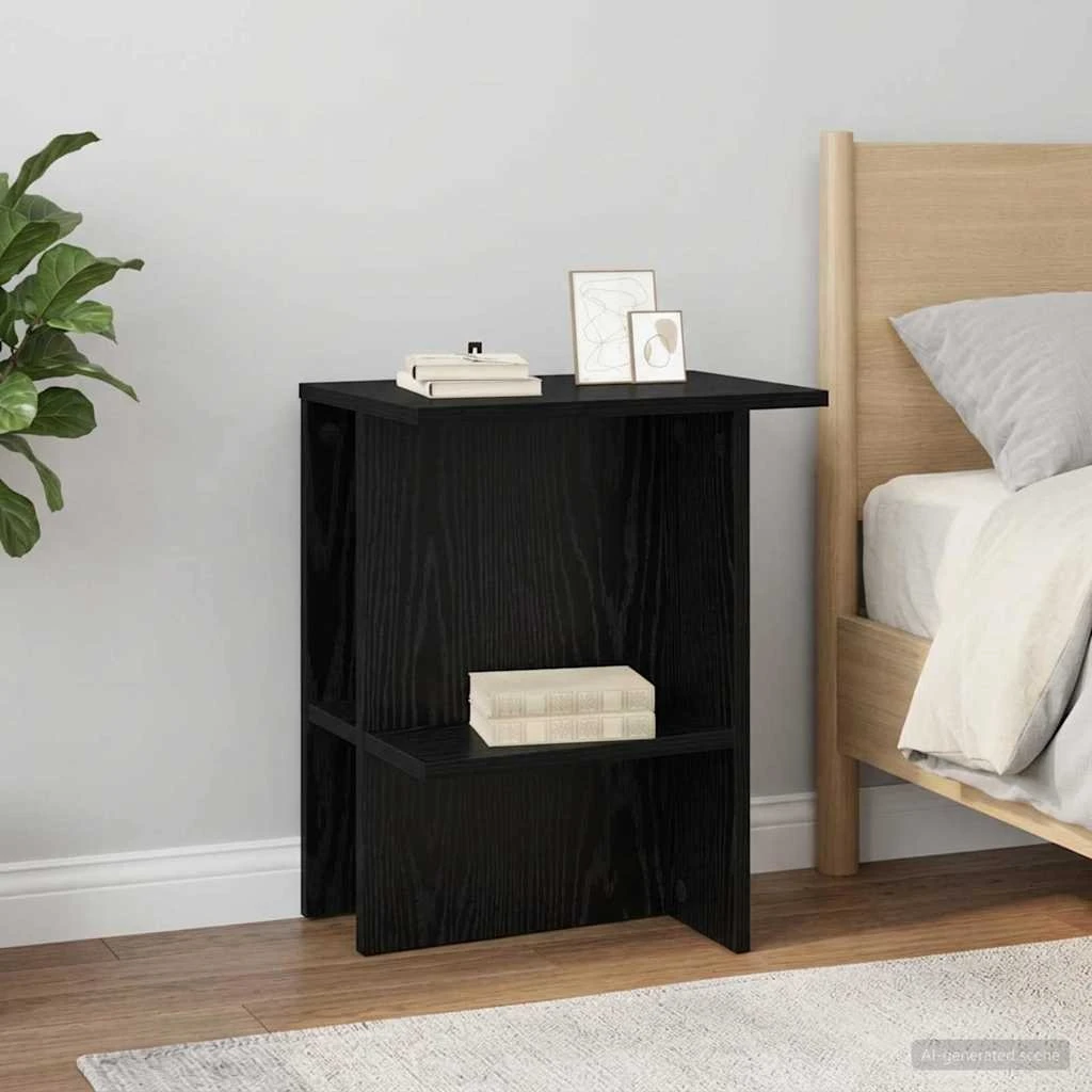 vidaXL Sofabord 2 stk. Sort Eg 40x30x49 cm
