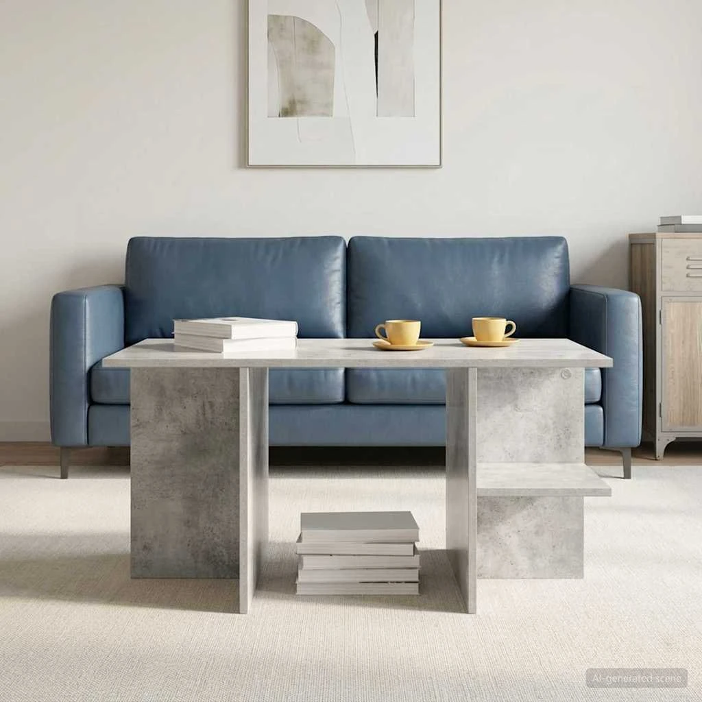 vidaXL Sofabord Betongrå i Konstrueret Træ, 87 x 50 x 45 cm
