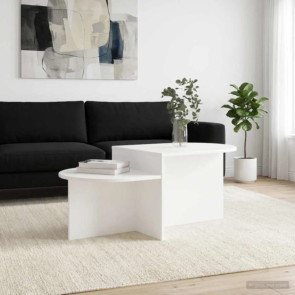 vidaXL Sofabord Hvid 100 x 50 x 40 cm i konstrueret træ