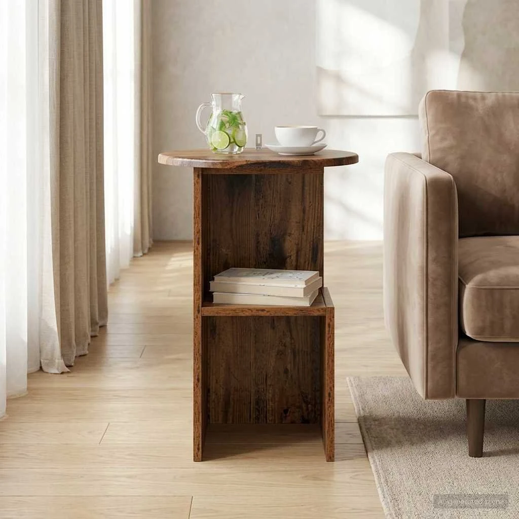 vidaXL Sidebord i gammelt træ, Ø 39,5 x 55 cm