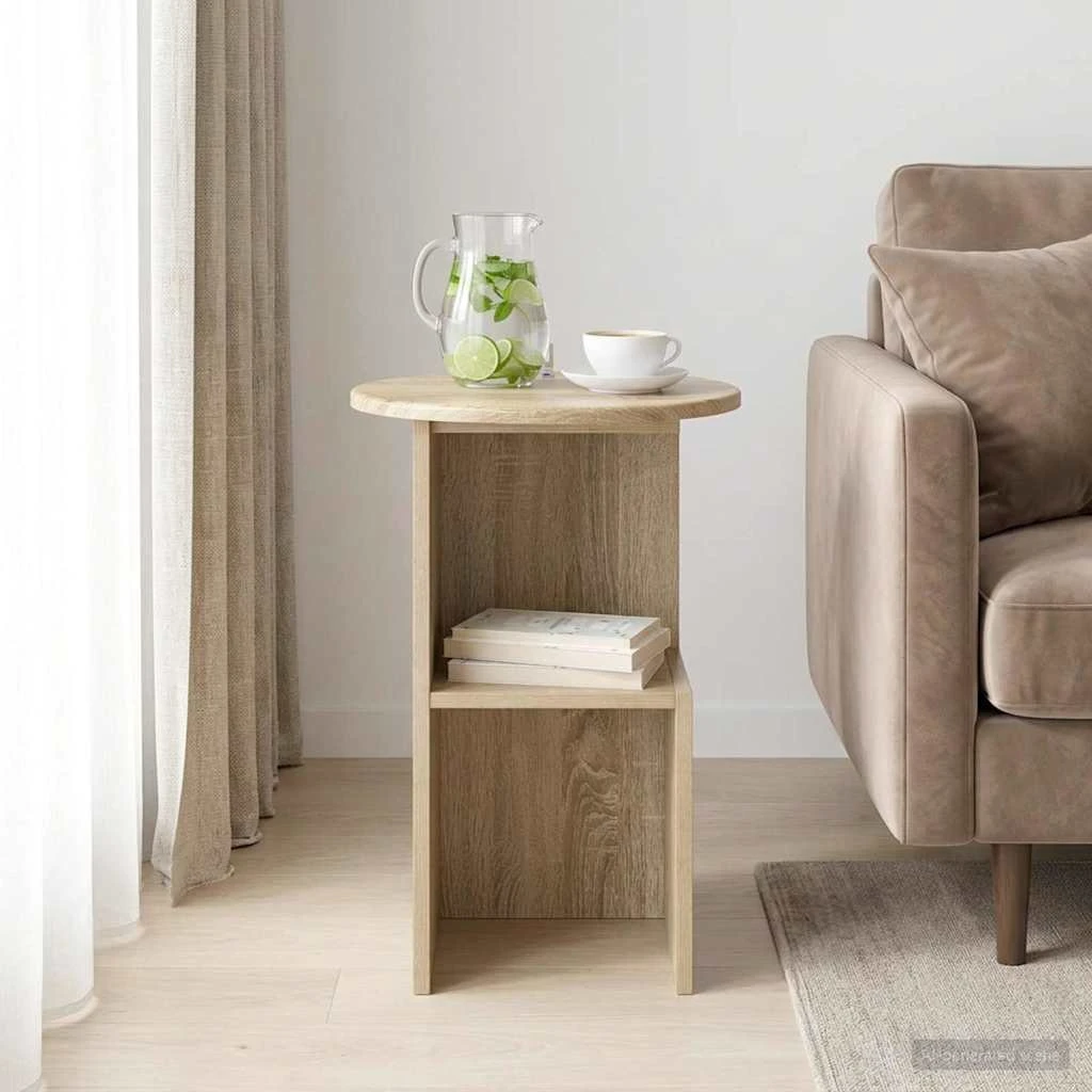 vidaXL Sidebord Sonoma-eg Ø 39,5 x 55 cm