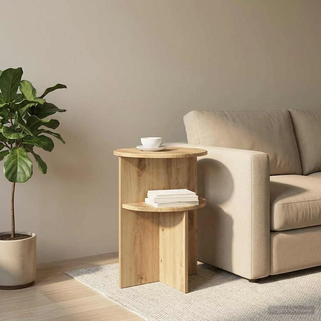vidaXL Sidebord Artisan-eg Ø 39,5 x 55 cm