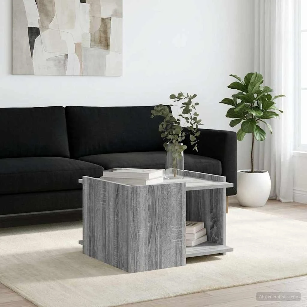 vidaXL Sofabord Grå Sonoma-eg 50,5 x 50 x 33 cm
