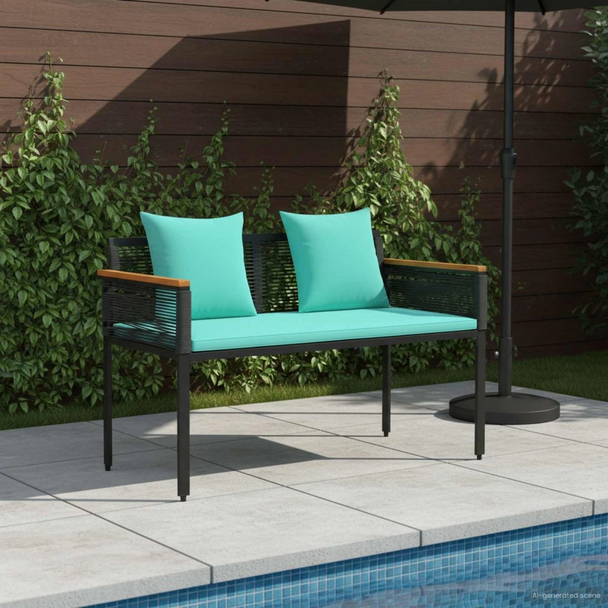 vidaXL Udendørs bænk 2-personers i polyrattan - 117 x 54 x 74.5 cm