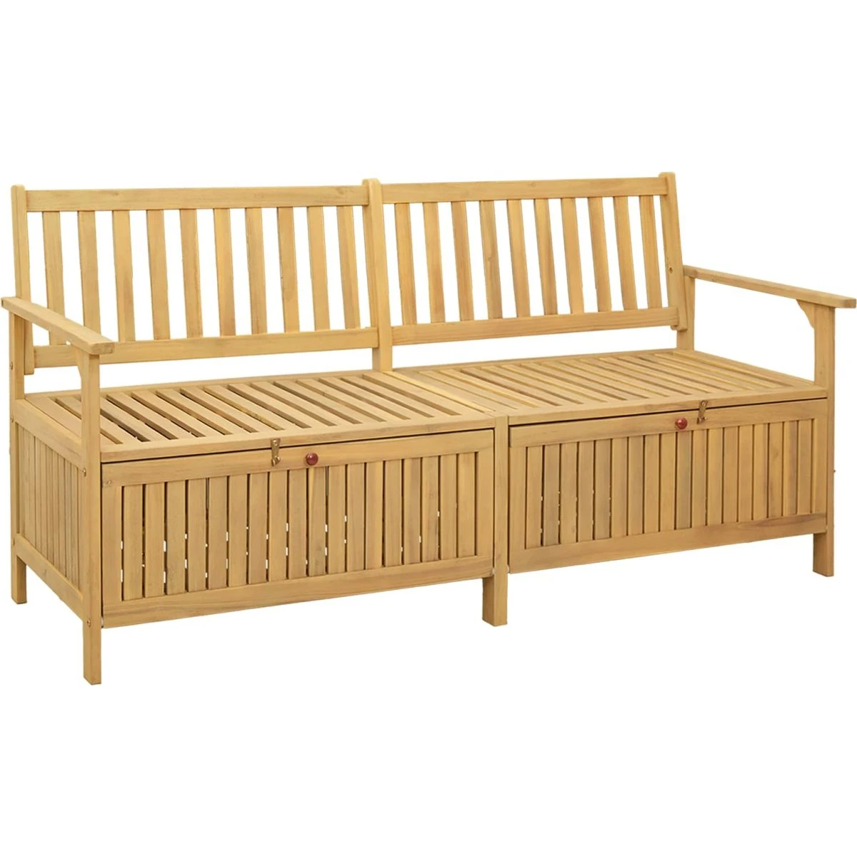 vidaXL Opbevaringsbænk 2-personer i massiv akacie, 170 x 63 x 84 cm