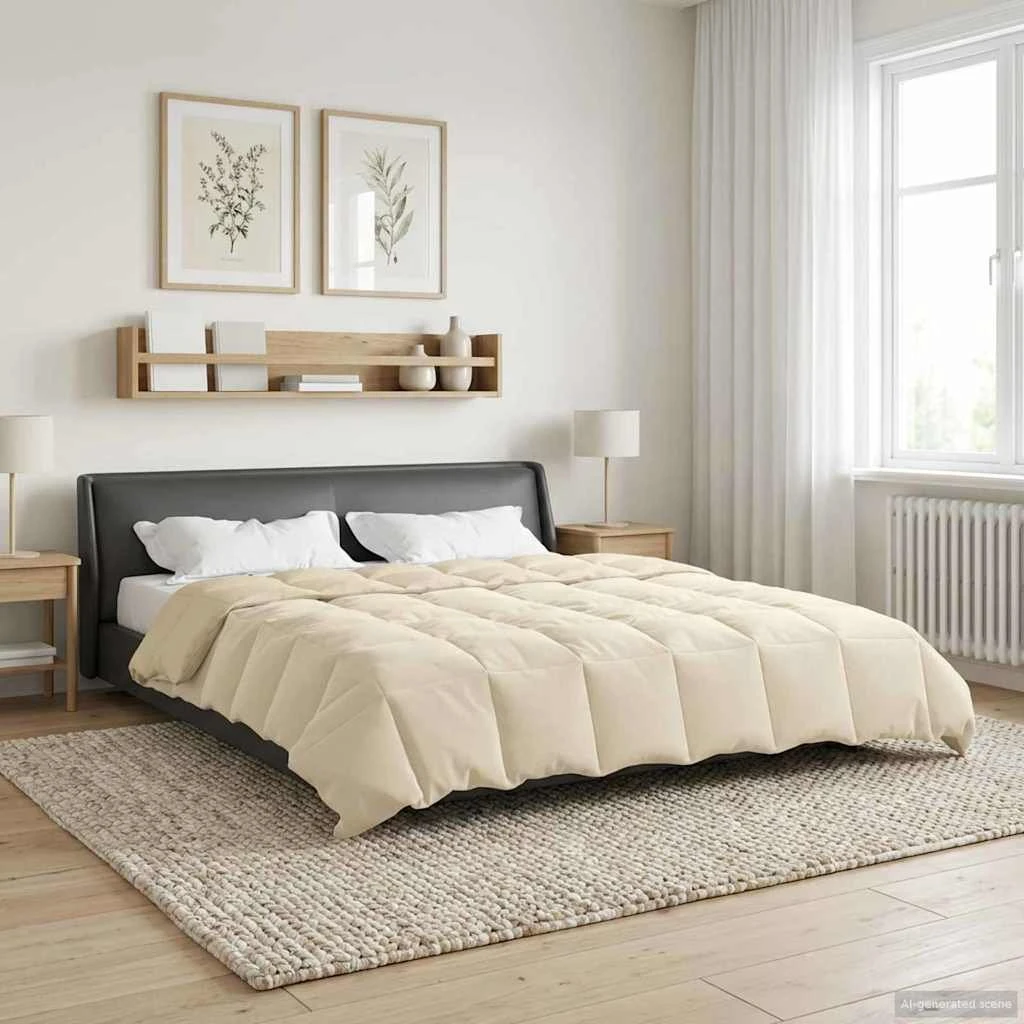 vidaXL Vinterdyne 200 x 220 cm i creme mikrofiber