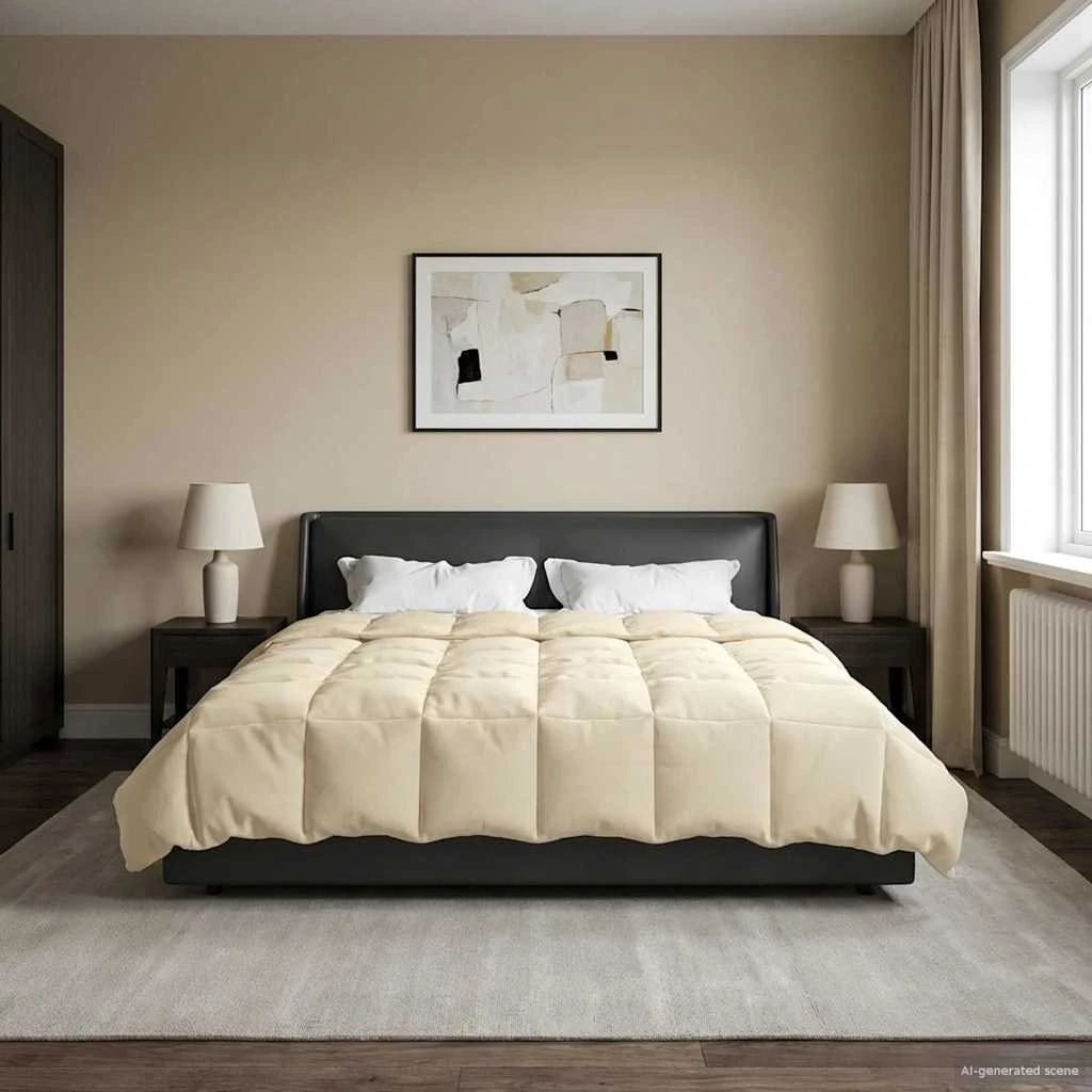 vidaXL Vinterdyne 220 x 260 cm i creme mikrofiber
