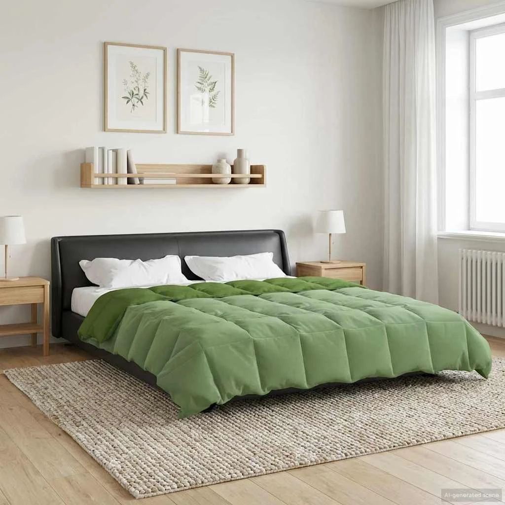 vidaXL Vinterdyne 220 x 260 cm i grøn mikrofiber