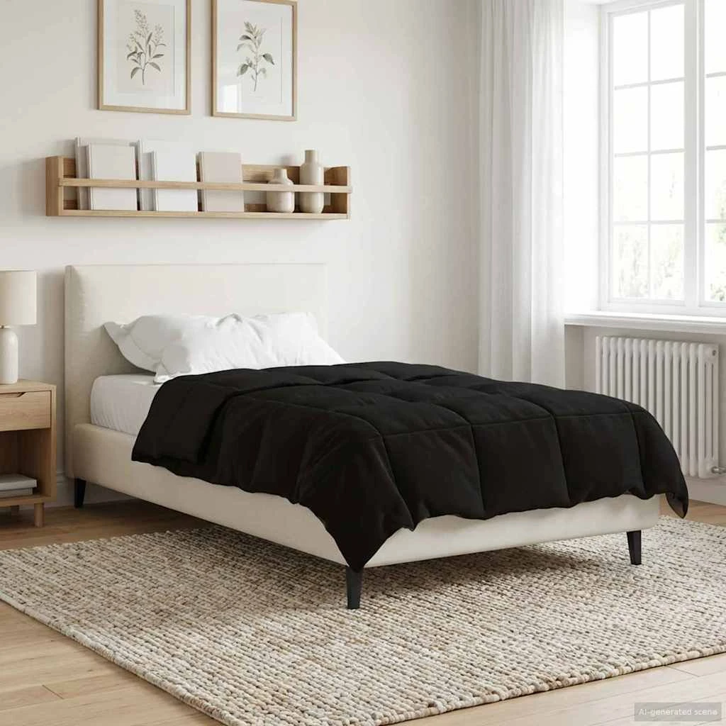 vidaXL Vinterdyne 140 x 200 cm i sort mikrofiber
