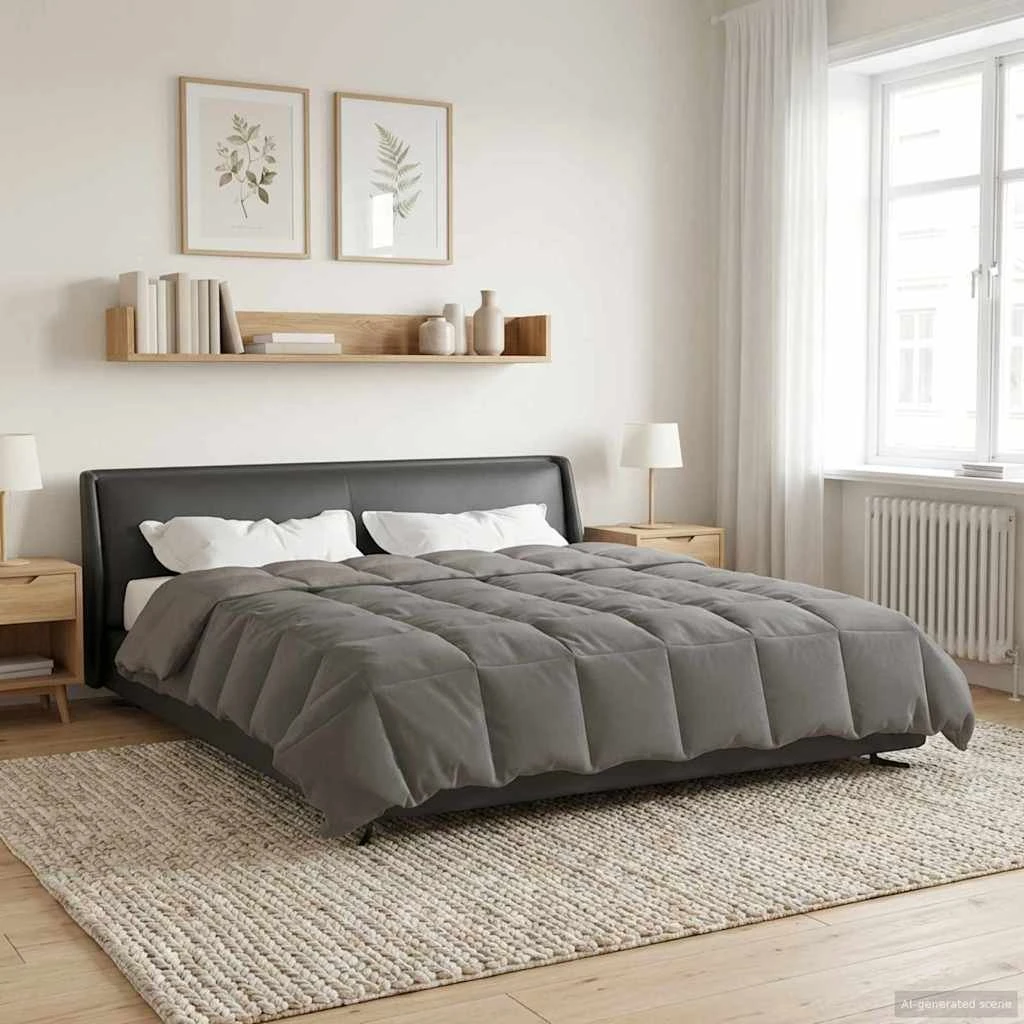 vidaXL Vinterdyne 240 x 260 cm i lysegrå mikrofiber
