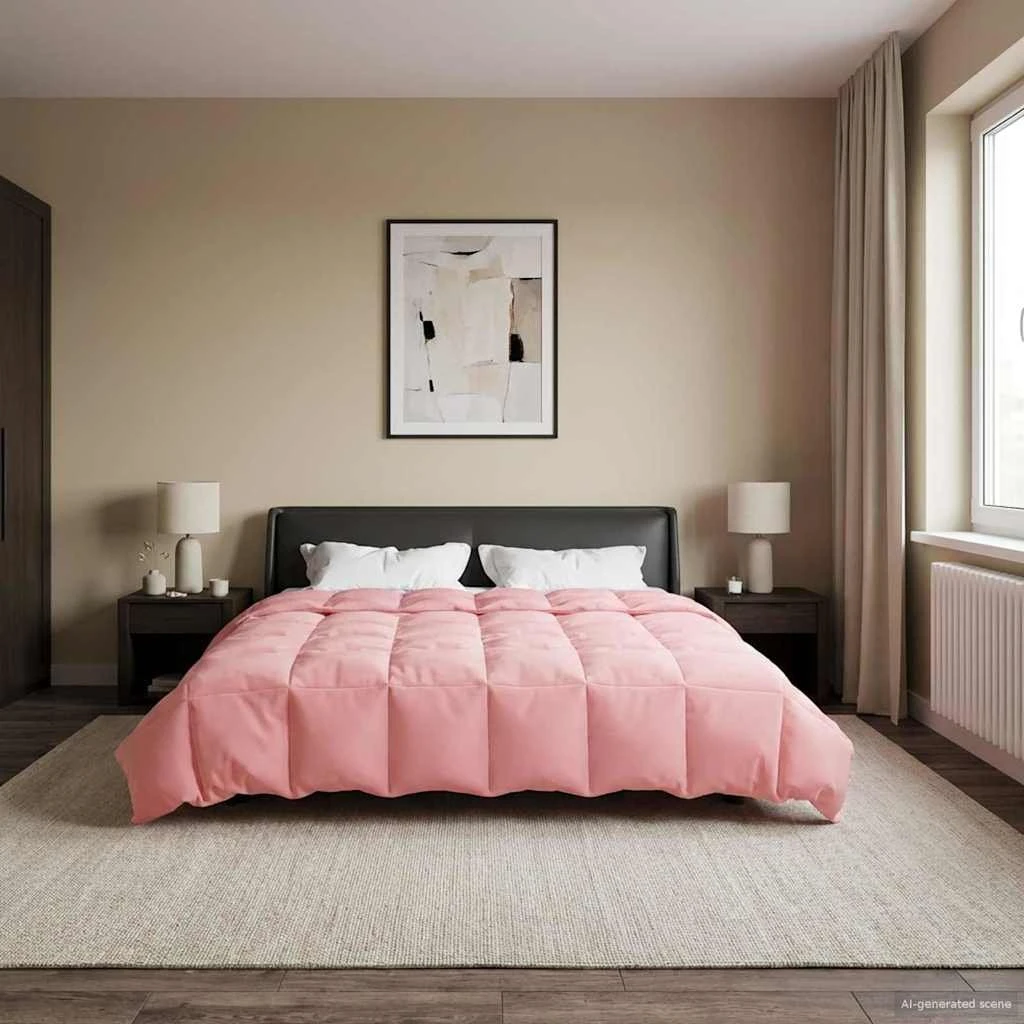 vidaXL Helårsdyne 240 x 260 cm - Lyserød Mikrofiber