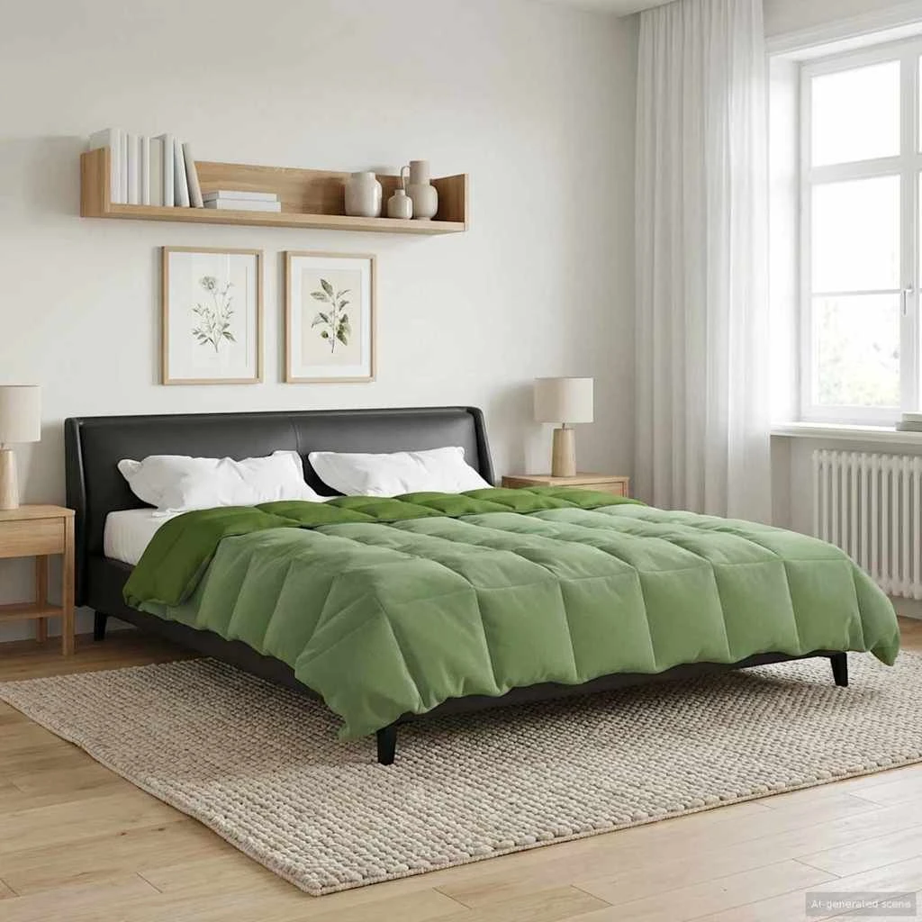 vidaXL Sommerdyne 220 x 260 cm Mikrofiber - Grøn