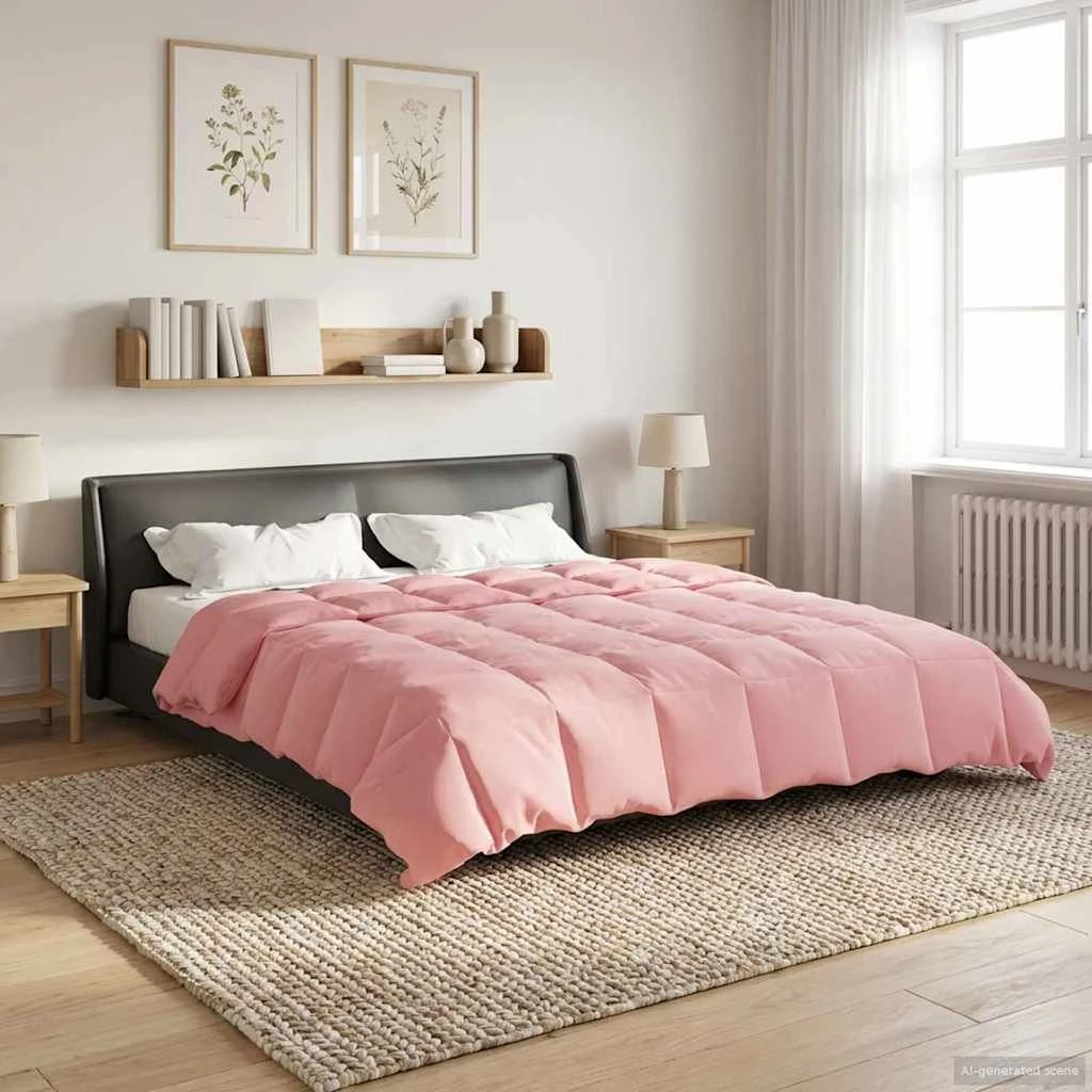 vidaXL Sommerdyne 200 x 240 cm Mikrofiber - Lyserød