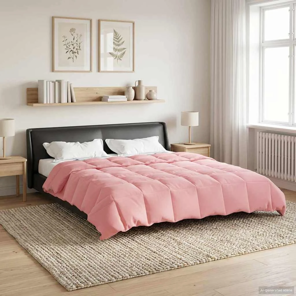 vidaXL Sommerdyne 200 x 220 cm i lyserød mikrofiber