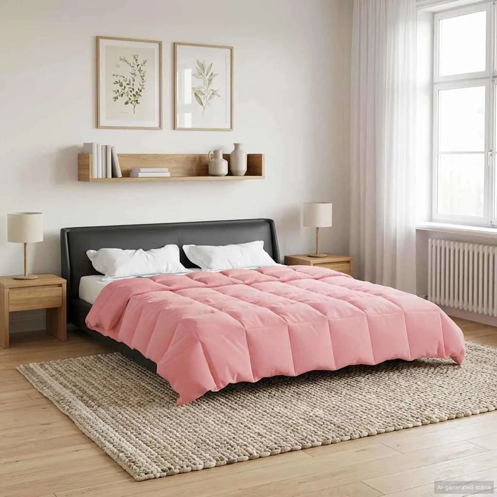vidaXL Sommerdyne 220 x 260 cm Mikrofiber - Lyserød