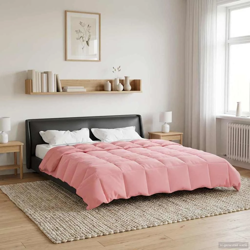 vidaXL Sommerdyne 240 x 260 cm Mikrofiber Lyserød