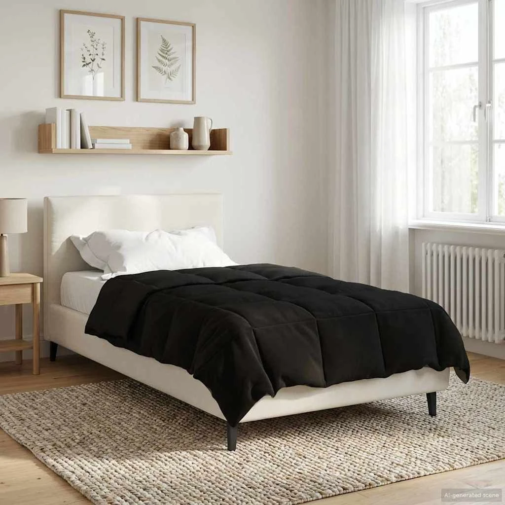vidaXL Sommerdyne 140 x 200 cm Mikrofiber - Sort