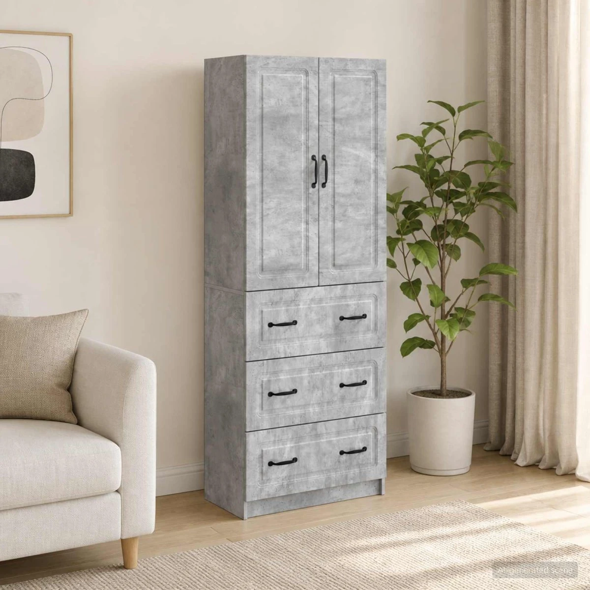 vidaXL Skab Sæt 2 stk. 66 x 34,5 x 87 cm - Betongrå