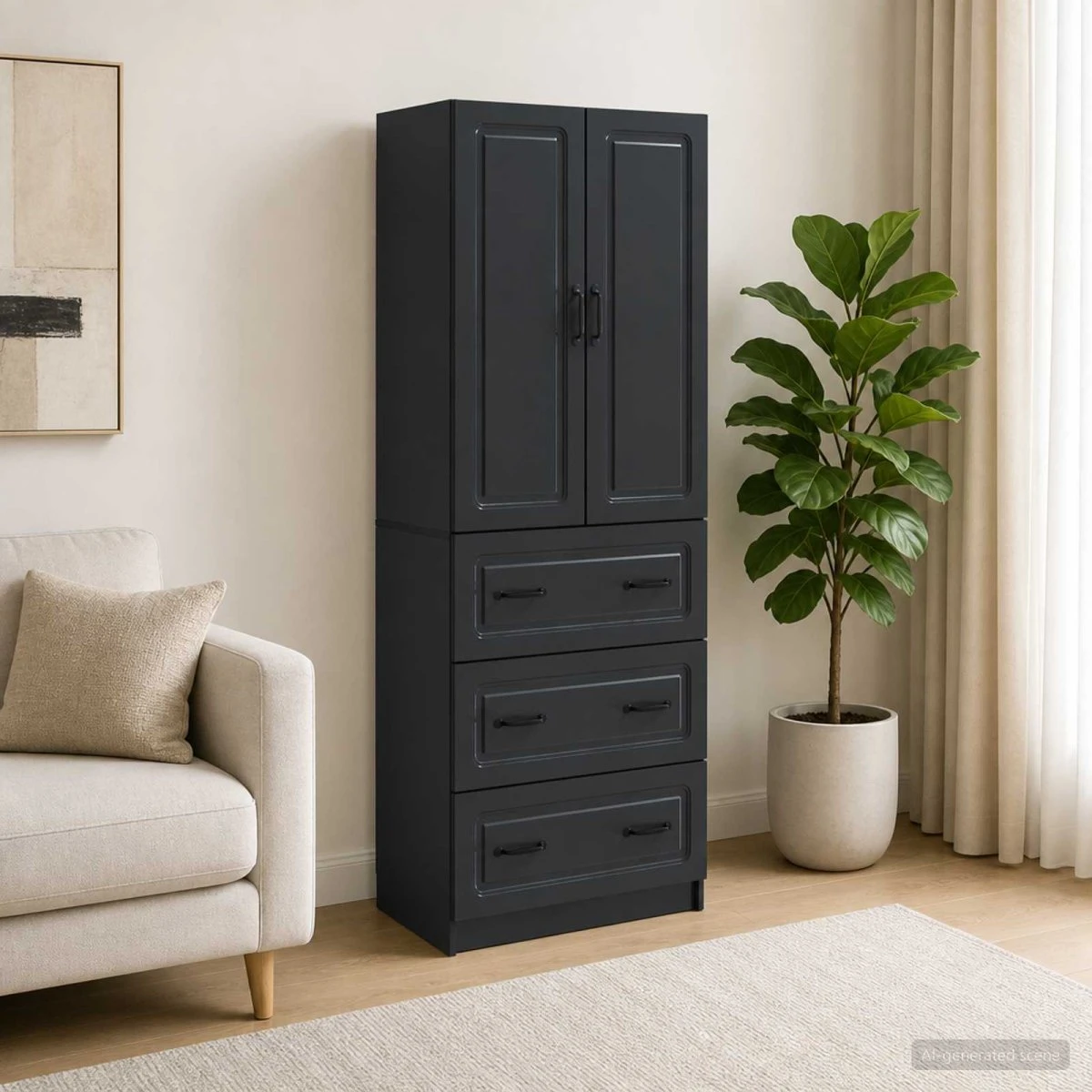 vidaXL Skab Sæt 2 stk. 66 x 34,5 x 87 cm - Sort