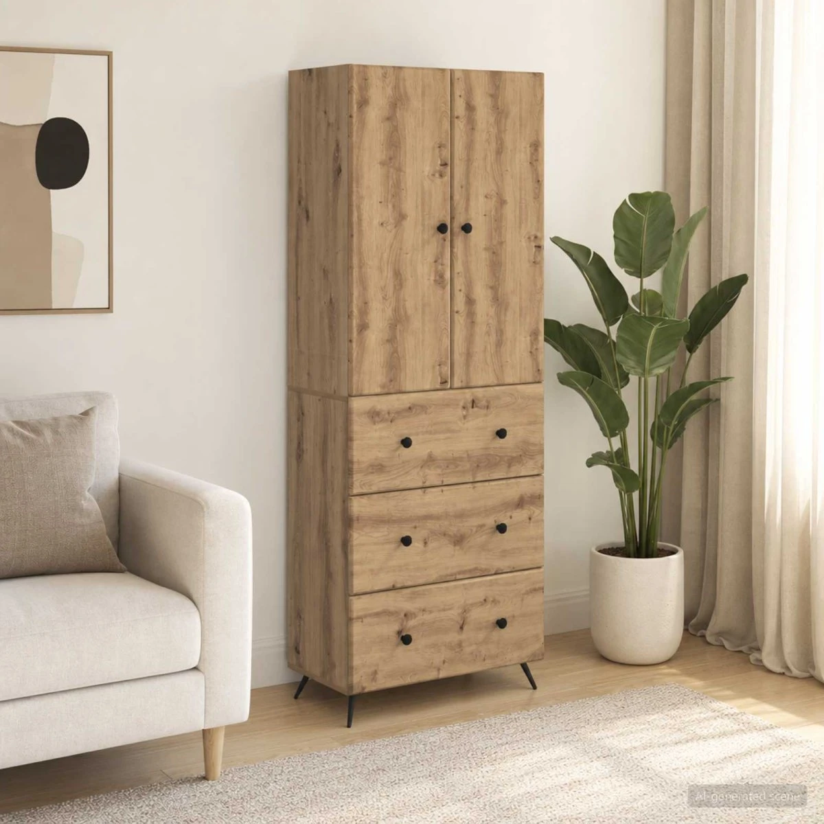 vidaXL Skab Sæt 2 stk. 66x34,5x90 cm i Artisan-eg